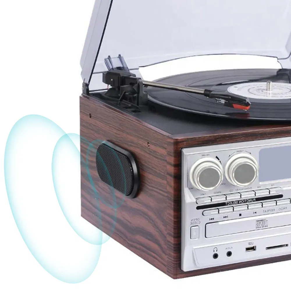 Многофункциональный проигрыватель винила с Bluetooth, CD и кассетой