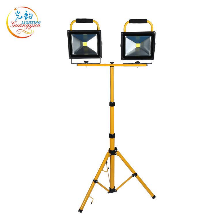Guanyun Super Price Portable for Tripod Stand Adjustable Twin-Head Work LED Flood Light