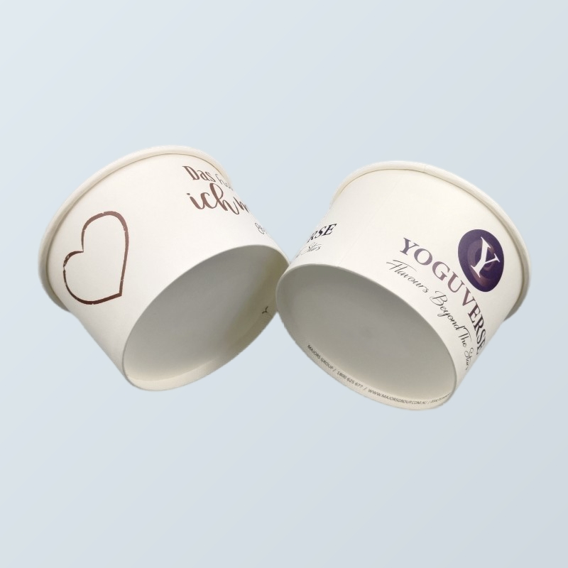 Бумажные стаканчики для замороженного йогурта и мороженого, 3-20 унций