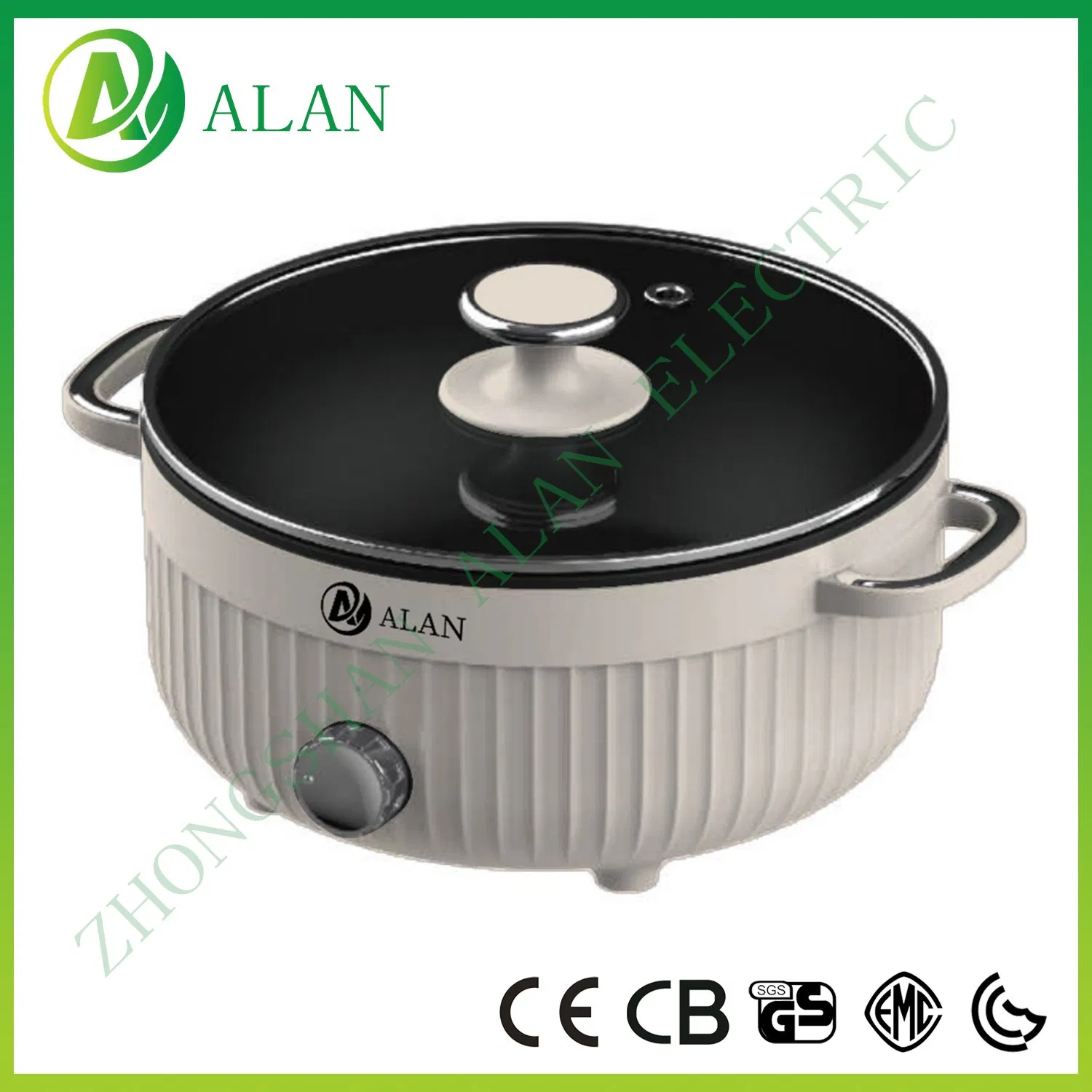OEM CB Certificated Multi Functional Electric Cooking Pot with Steamer Hotpot Cooker for Fry Saute Steam Cooker