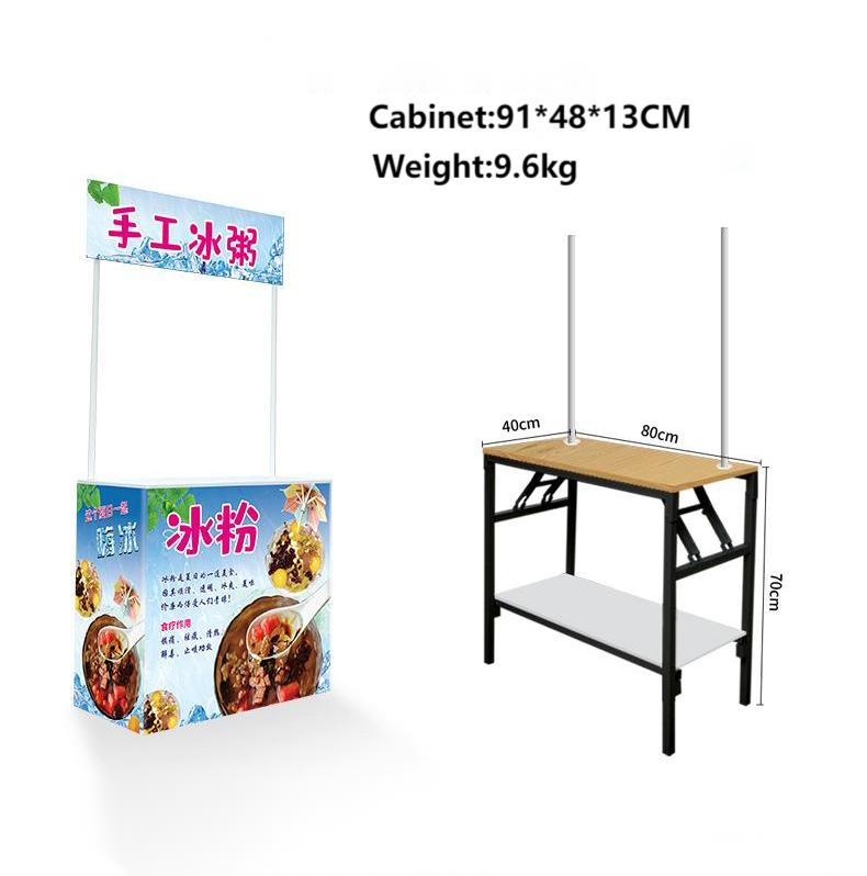 Mobile Ground Promotion Shelf Folding Advertising Table Outdoor Portable Promotion Stand Stall Cart