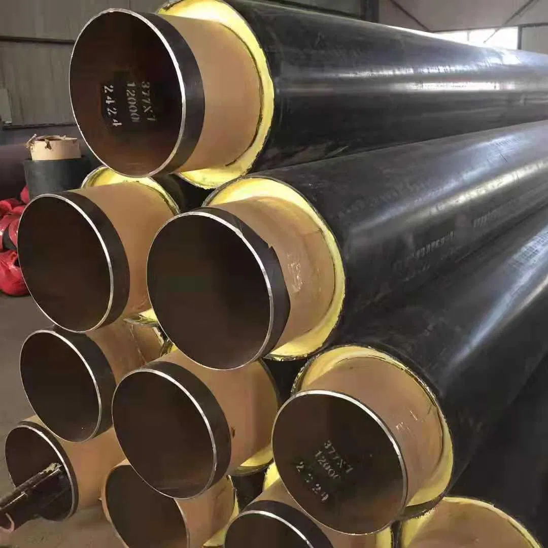 Customrize Round Polyurethane Foam Pre-Insulated Steel Pipe Covered with PE or Be