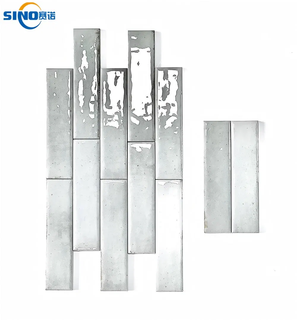 Luxury Glossy Handmade Ceramic Wall Tiles Modern Strip Design for Interior