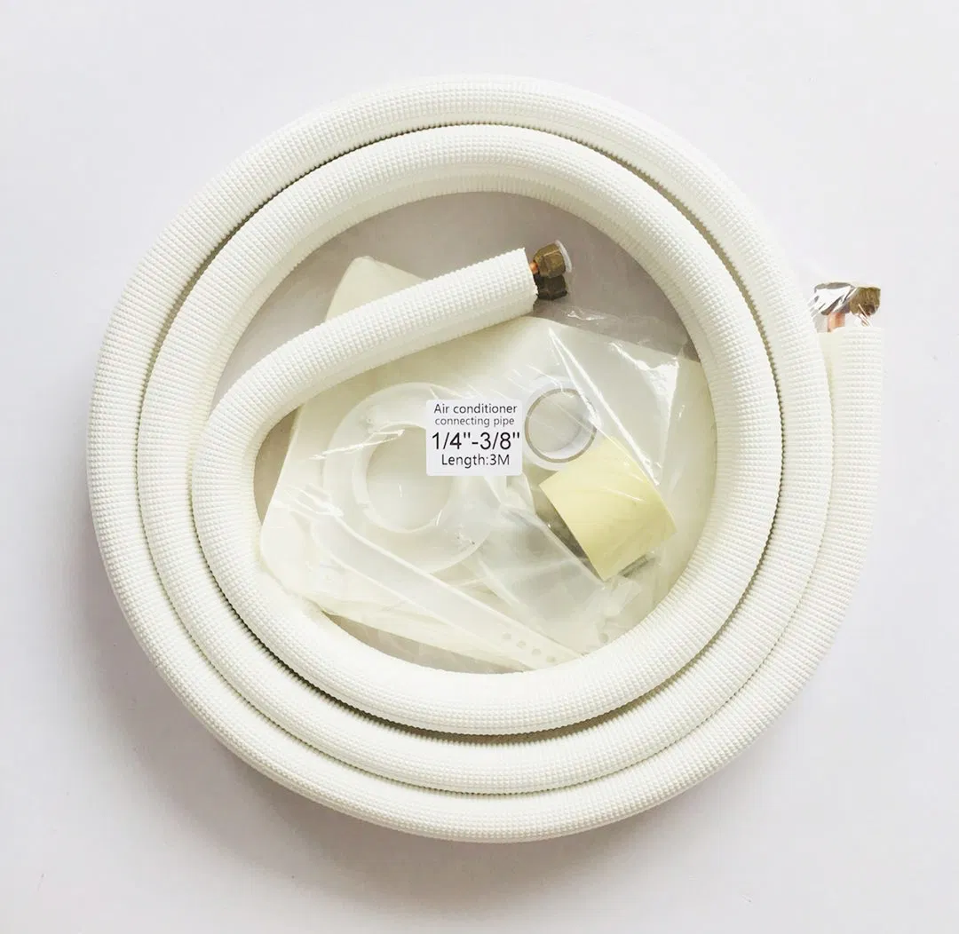 Three Layer Insulation 3/8"+3/4" Copper/Aluminum Tube Pair Coil with Insulation and Nuts for Air Conditioner