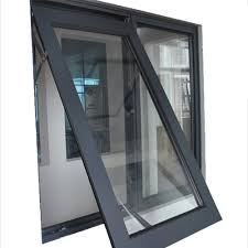 Waterproof PVC Double Glass Casement Plastic Patio French Casement Swing Awning Window