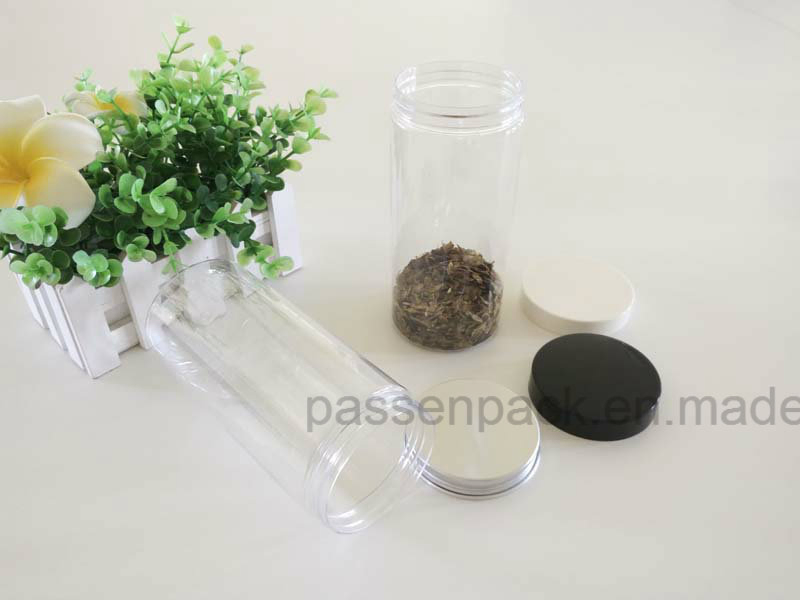 Plastic Wide Mouth Jar for Candy Packaging (aluminum screw lid)
