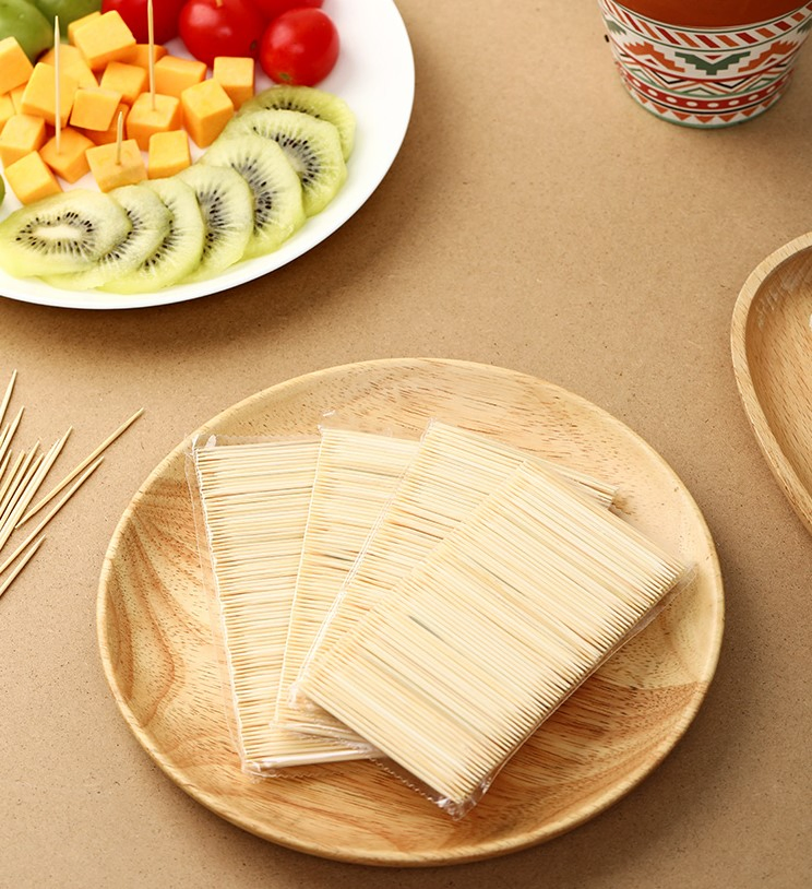 China Factory 1.6mm 1.8mm 2mm Diameter Disposable Bamboo Toothpick Dental Pick Bamboo Skewer