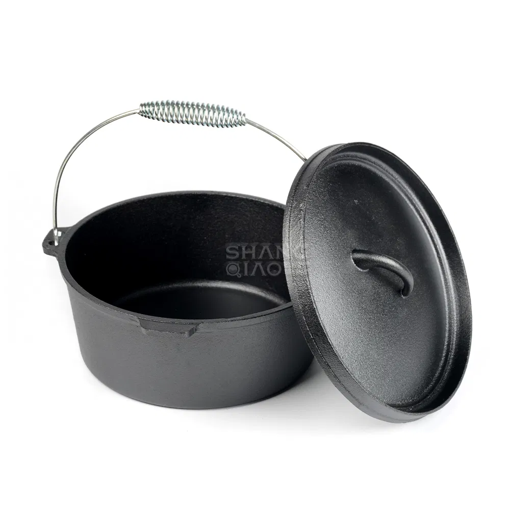 Чугунный казан для кемпинга, 4.5 кварты, черный