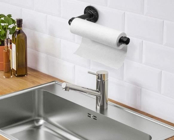 Country Style Tissue Holders Gi Malleable Iron Pipe Fittings of Wooden Paper Holder Used in Bathroom Kitchen Bedroom
