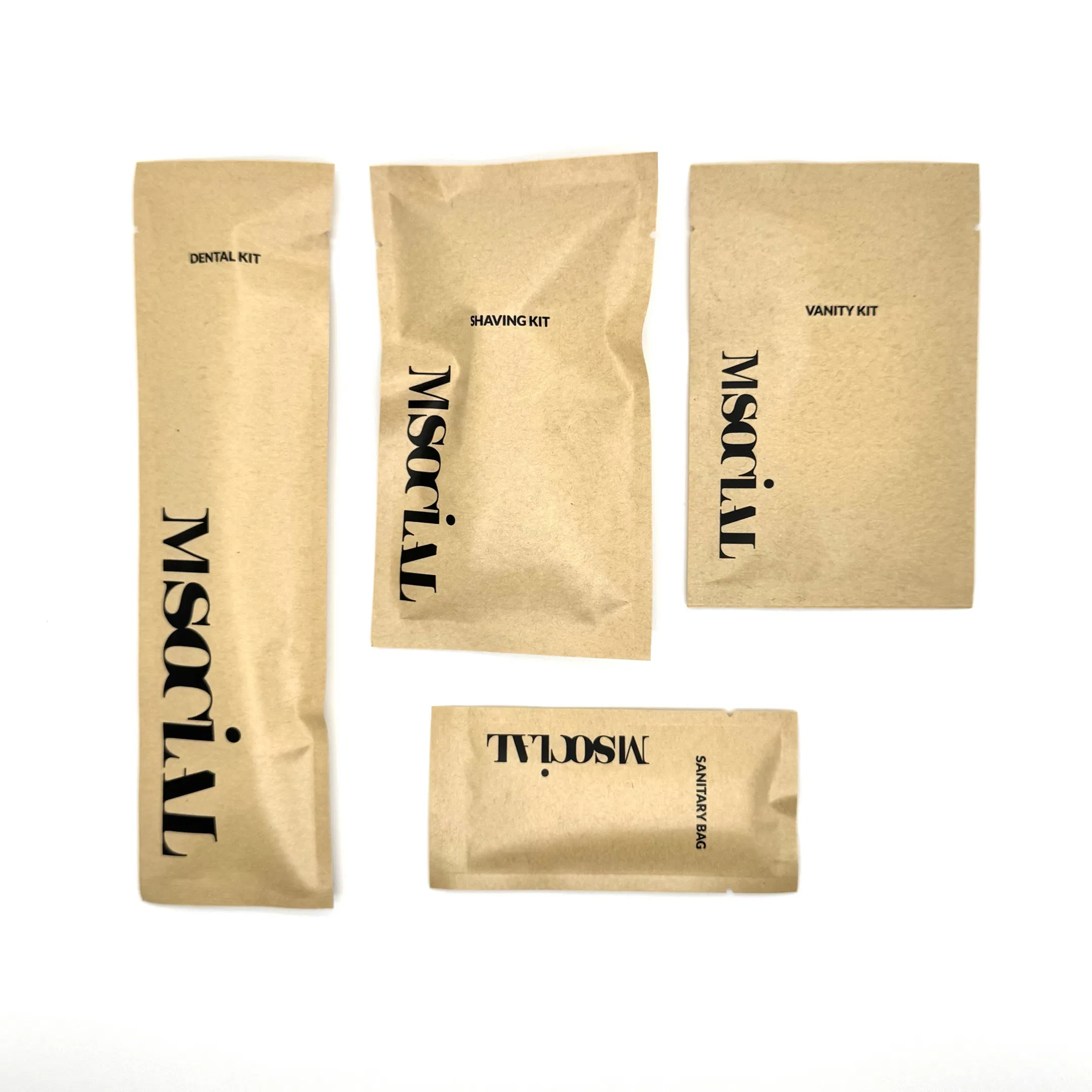 Environmentally Friendly Biodegradable Kraft Paper Bag Hotel Supplies Set 01
