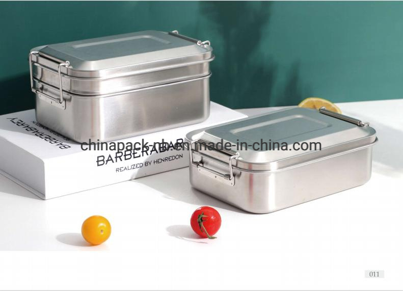Stainless Steel Single/Double Layers Lunch Box; Eco Leakproof Lunch Box Stainless Steel Portable Lunch Box
