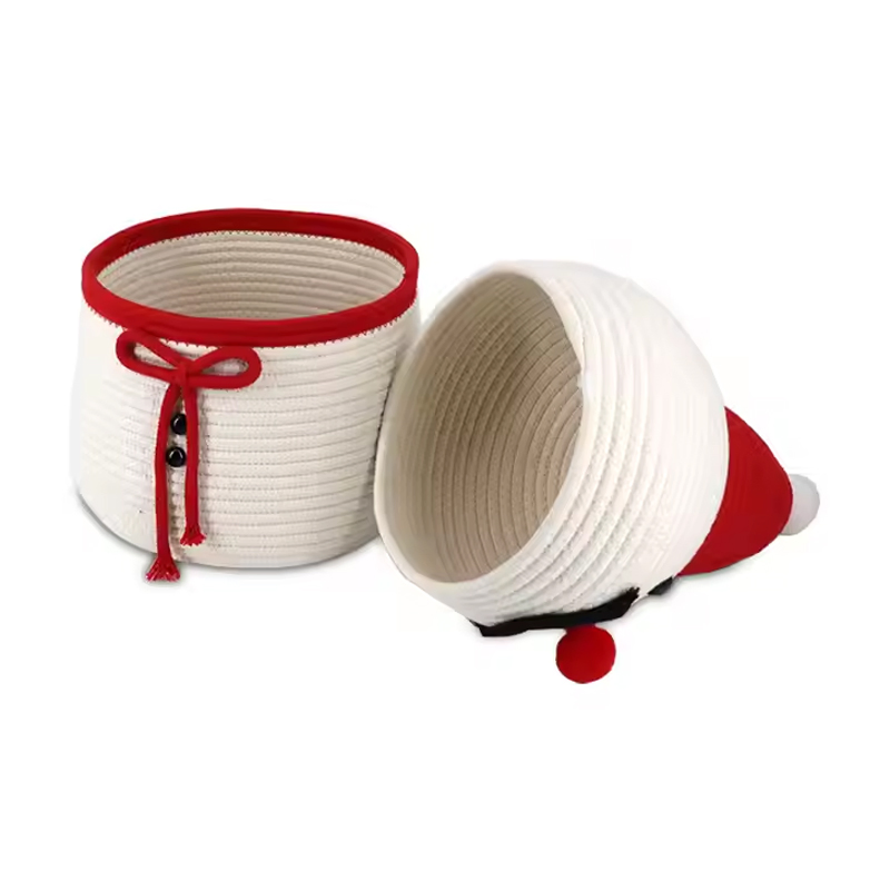 Snowman-Shaped Storage Basket High Quality Cotton Rope Colorful Storage for Clothing Cartons