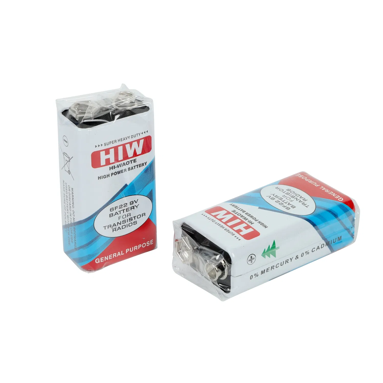 Батарейка 9V HIW 6F22 угольно-цинковая