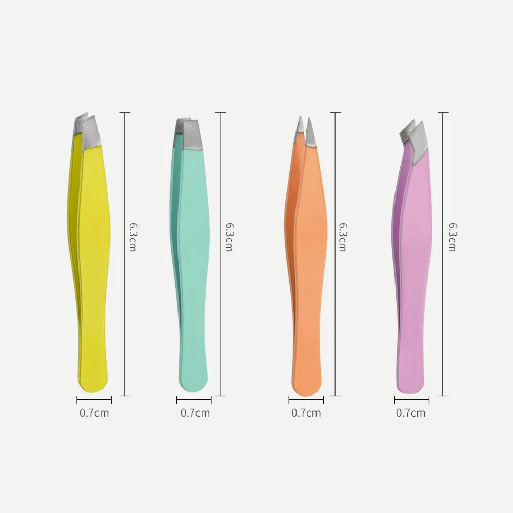 Mini Beauty Care False Eyelash Cosmetic Makeup Tools Stainless Steel Slanted Pointed Eyebrow Tweezers