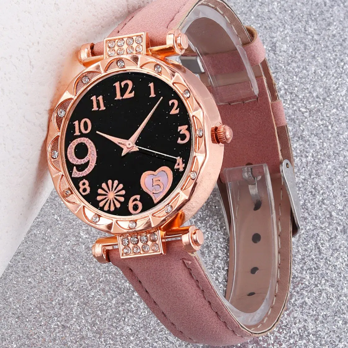 Elegant and Casual Leather Women's Watch Set
