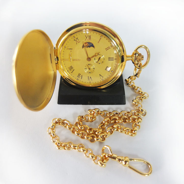 Best Quality Gold Plated Brass Gents Mechanical Pocket Watch Chain