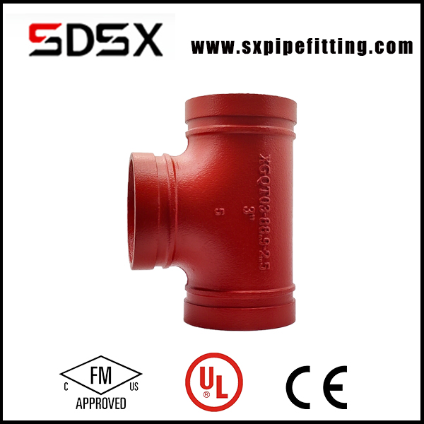 Grooved Pipe Fittings Couplings 90 Equal Tee FM, UL Fire Protection