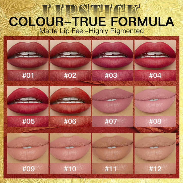 Hot-Selling Matte Lipstick Long-Lasting Waterproof Non-Stick Easy to Apply Color Lip Stick Private Label