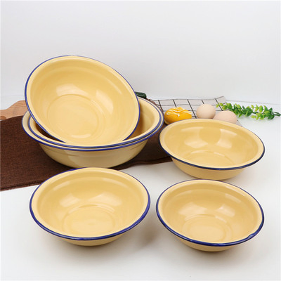 Enamel Deep/Rise/Dish Basin with Cartoon Decal Decorated