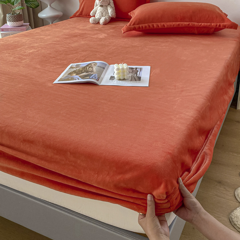Deep Pocket Velvet Fitted Sheet Luxury Super Soft Cozy Fuzzy Fleece Bottom Sheet