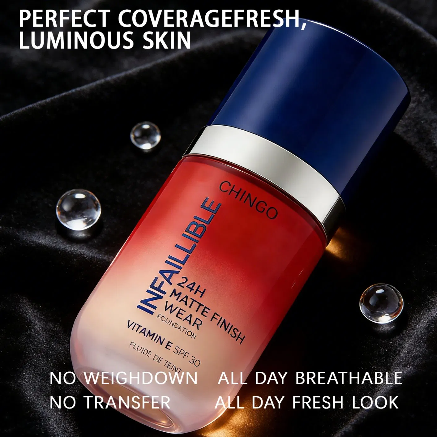 Premium Breathable Waterproof Liquid Foundation Delivers Natural Glowy Finish