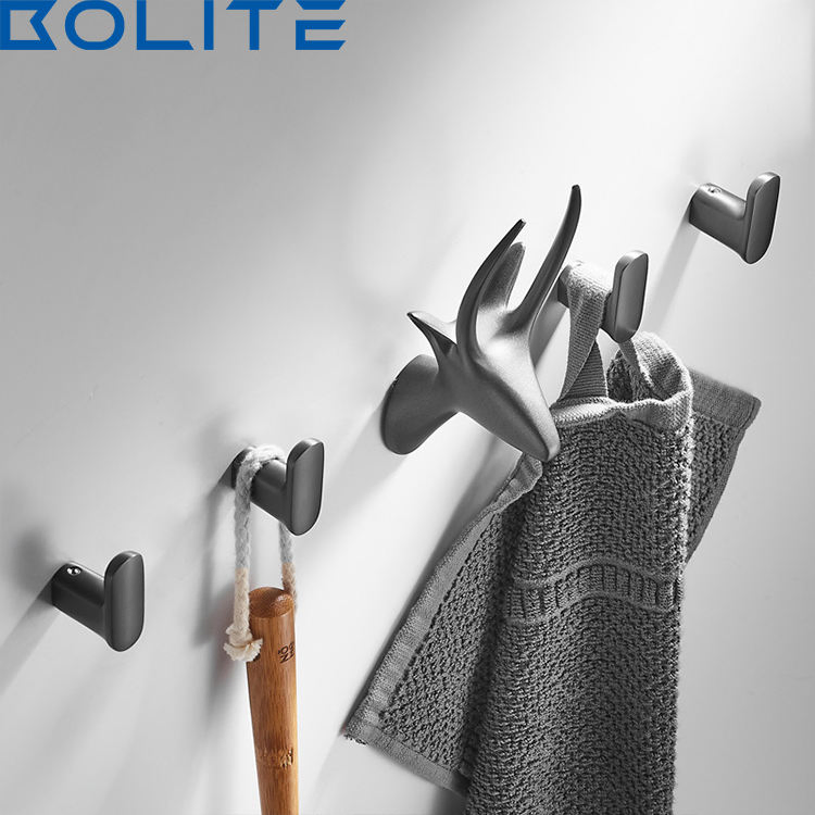 Metal Deer Head Decorative Hooks Gunmetal Gray All Brass Hooks Living Room Bedroom Towel Bathroom Coat Hooks