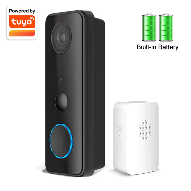 Smartlife APP IP65 Waterproof Home 2 Way Video Wireless Door Bell Rechargeable 5g 2.4G WiFi 3MP/1080P Tuya Smart Video Doorbell