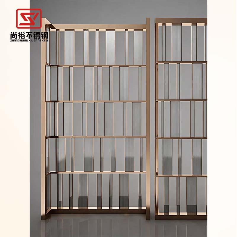 Custom Made Gold Hollow out Living Room Divider Metal Stainless Steel Screen Partition