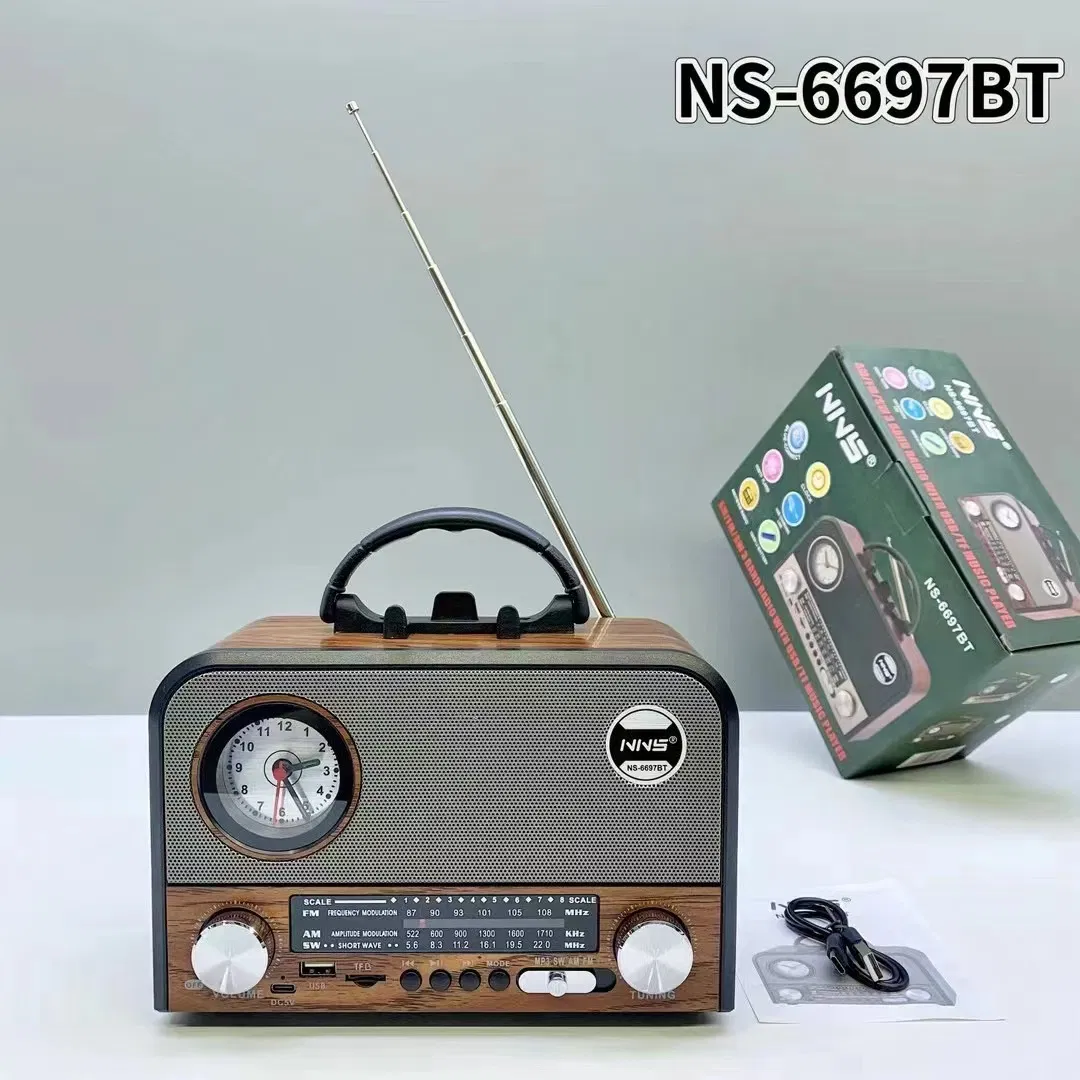 Ретро радио NS-6697BT с Bluetooth и часами