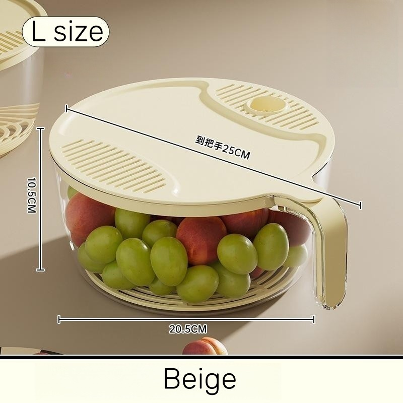 Plastic Kitchen Rice Washer Drain Basket Storage Container