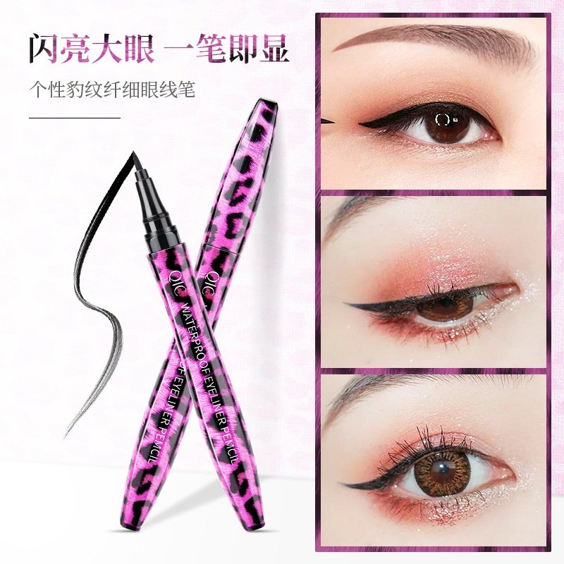 EL14 Qic Douyin The Same Type of Red Leopard Line Eyeliner Pen, Waterproof Non-Halo Dye Quick-Dry Eyeliner Liquid Pen Manufacturers Source