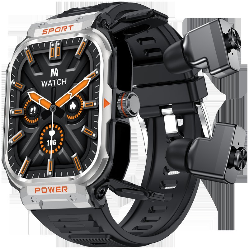 High Quality 2 in 1 Smartwatch with Built-in Earphones 2.01 Inch Screen Multi Sport Modes Health Tracker Smart Watch with Headset