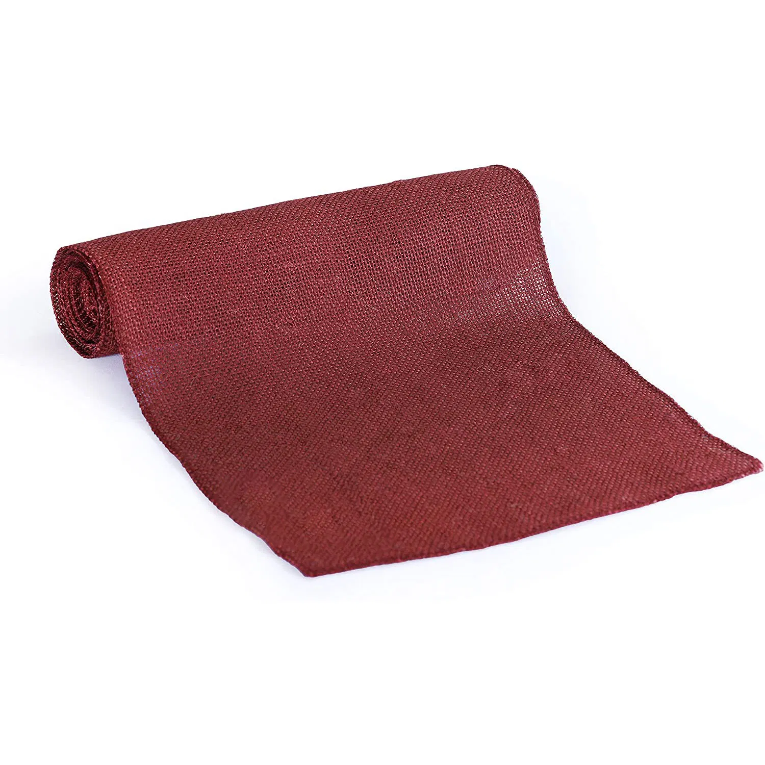 Purplish Red Finished Edge Jute Table Runner