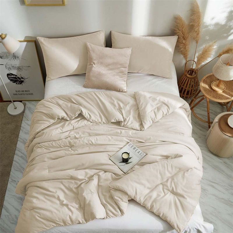 Emergency Product Queen Size 3 PCS Soft Lightweight Microfiber Down Alternative Comforters Set All Season 1 Comforter 2 Pillowcases Inexpensive