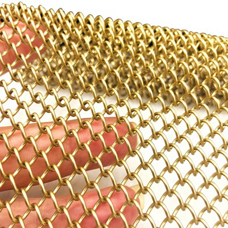 Aluminum Golden Metal Coil Curtain for Architectural Decor