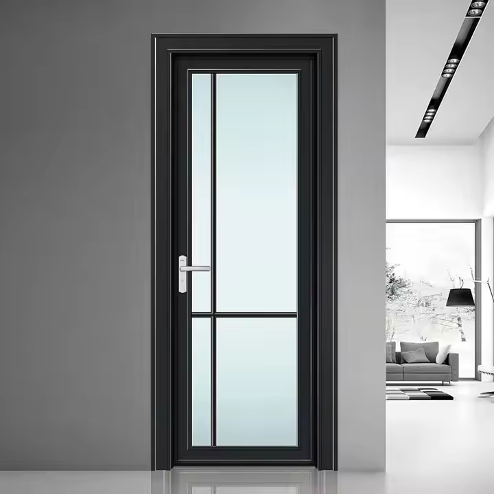 Practical Interior Aluminum Casement Door Lattice Pattern Casement Door for Home