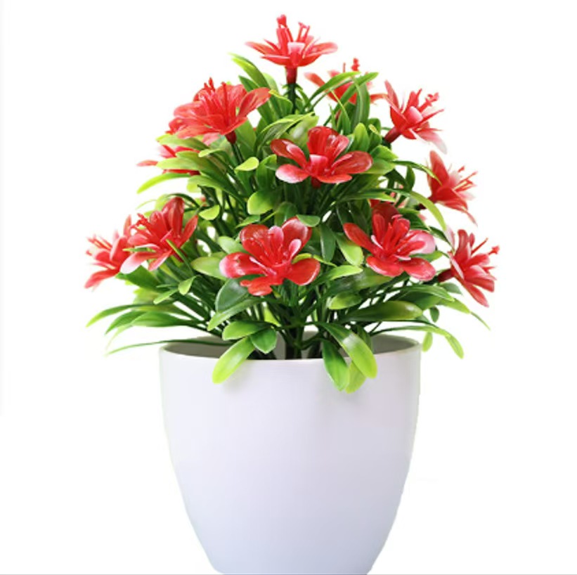 Бонсай искусственный Пятилистная слива в горшке пластик