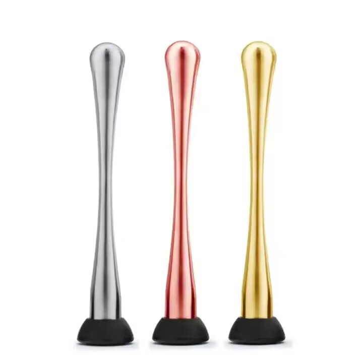Modern Stainless Steel Orange Fruit Juice Muddler Barware Cocktail Copper Gunmetal Rainbow Plated Bar Tools Accessories 20.5cm 22.5cm Cocktail Muddler