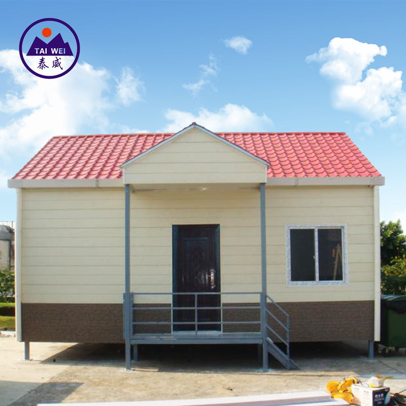 Safety Double Slope EPS Wall Panel Steel Structure Roof Prefabricated House for Building (TW882J)