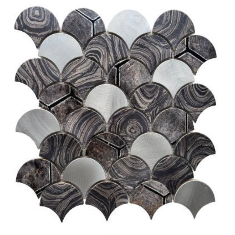 Elegant Ceramic and Aluminum Mosaic Tile for Kitchen Decor