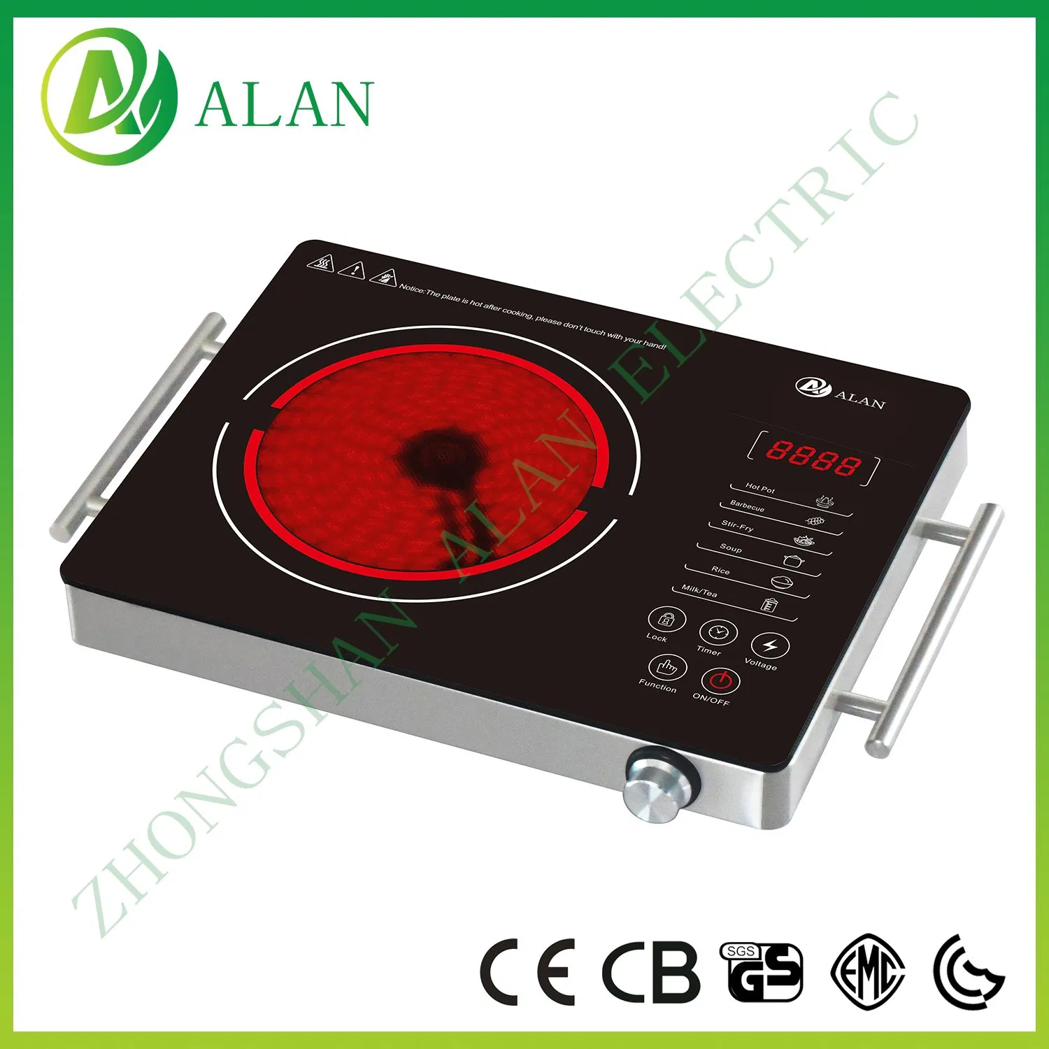 Knob Touch Control CB CE EMC G-Mark Infrared Cooker Hilight Cooker 2200W with Stainless Steel Body