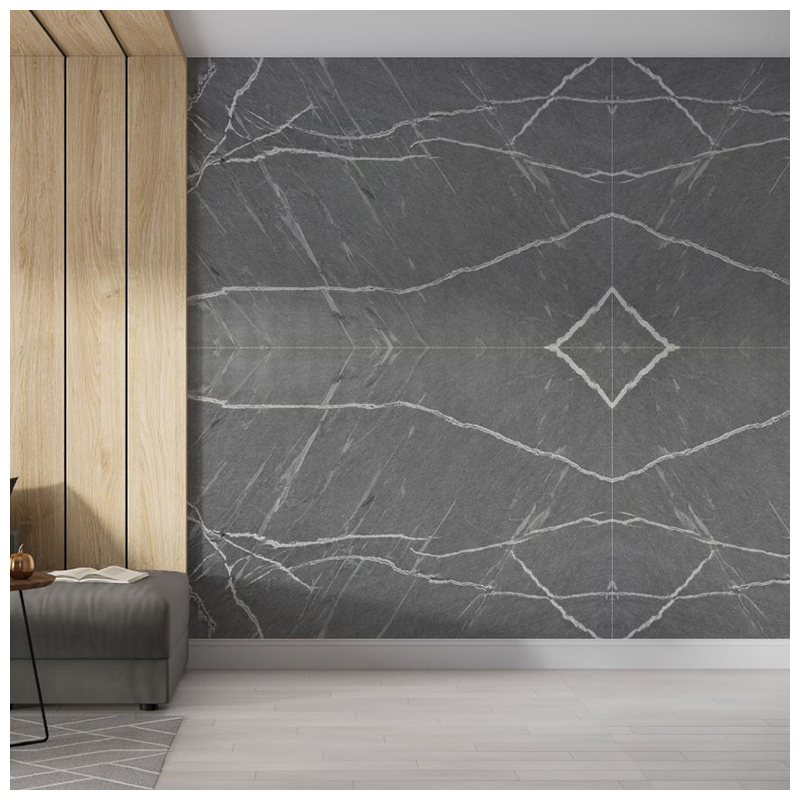 Pietra Del Cardosa Grey Quartzite Slabs for Feature Wall