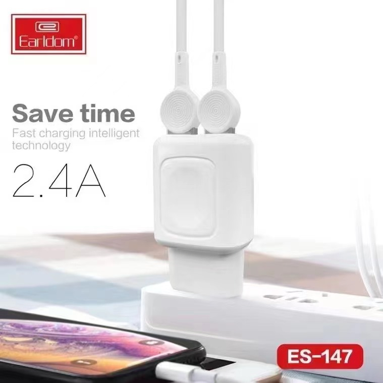 Earldom Original Mobile Phone USB Charger 2.4A Travel Adapter