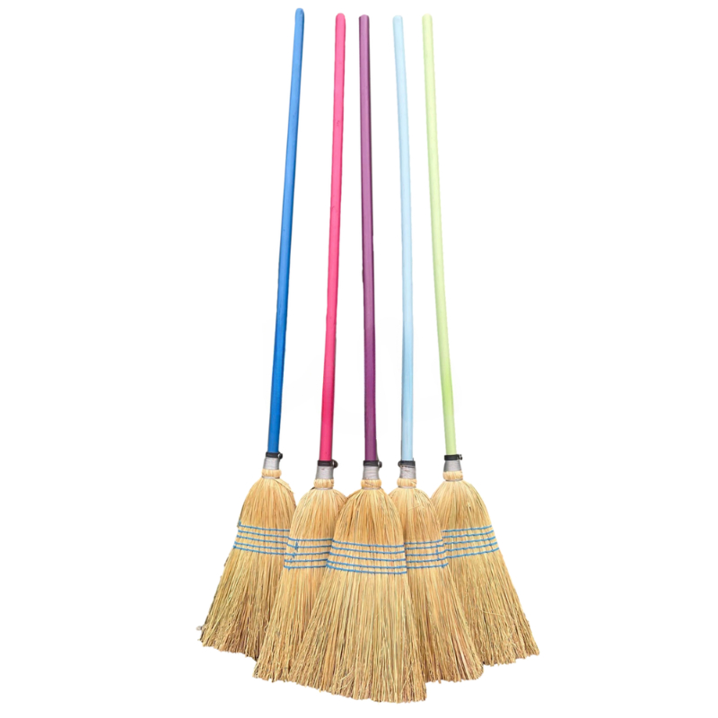 Promotional Factory Price Traditional Yard Straw Garden Broom Long Handled Sweeping Brushes
