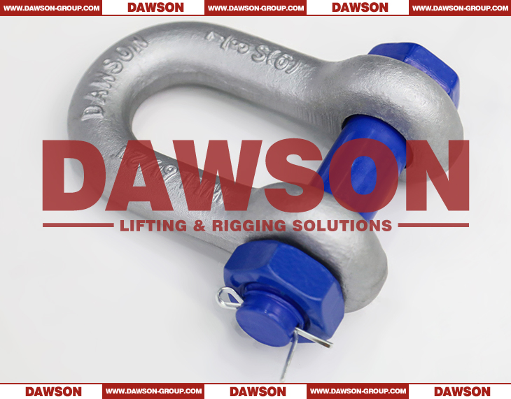 Dawson Grade T8 Forged Alloy Steel Dee Shackle with Safety Pin, G8 Class Bolt Type Chain Shackle