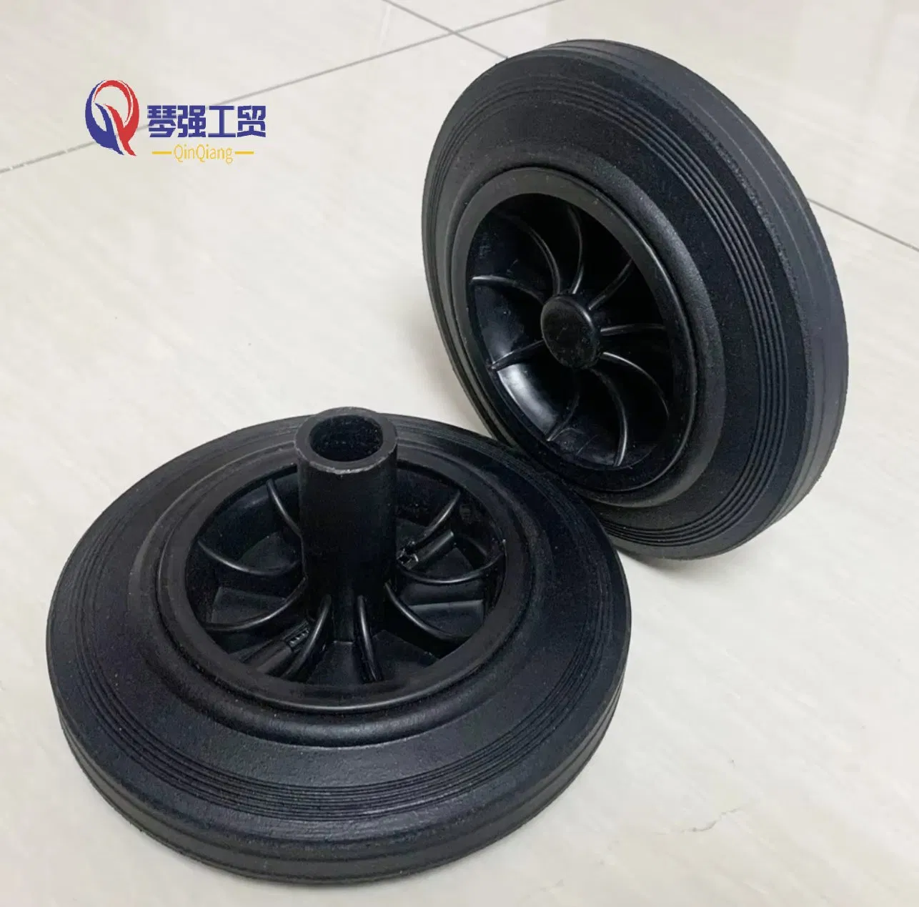 Durable 8-Inch Rubber Wheels for 240-Liter Garbage Bins