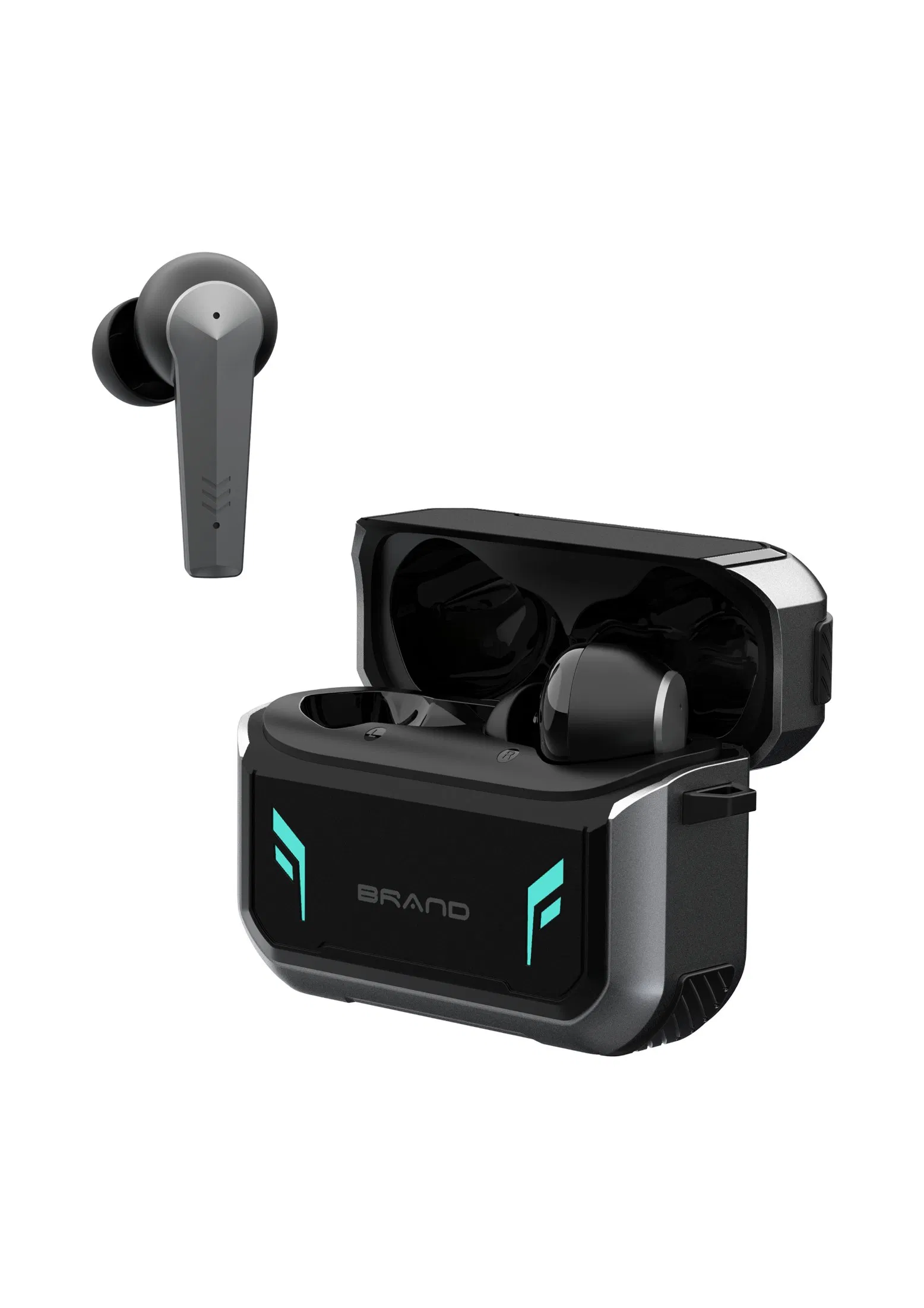 OEM Anc Enc Noise Canceling Gaming Earphone Bluetooth Wireless LED Display Gaming Earbuds Metal Low Latency Gaming Earbuds