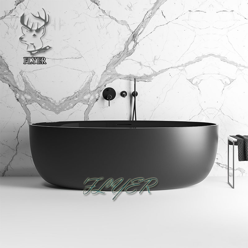 Wholesale Freestanding Black Stone Marble Bathtub for Sale