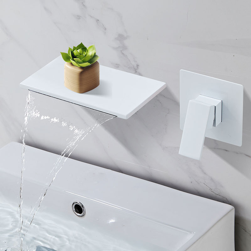 Founder Waterfall Concealed Faucet in Wall Basin Faucet Bathroom Built in Wash Basin