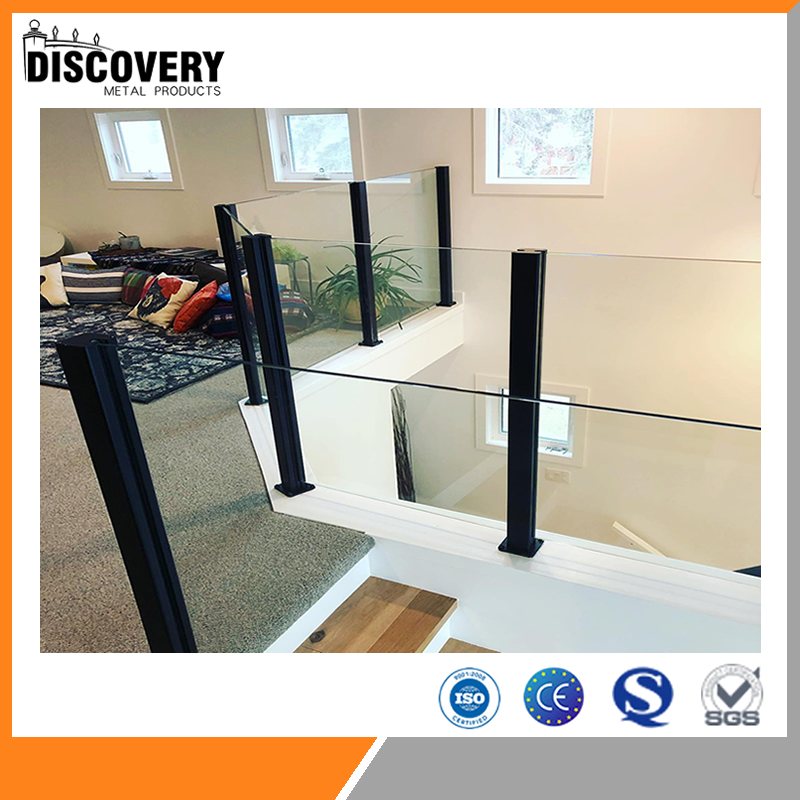 6mm Tempered Balcony Aluminum Stair Handrail Stainless Steel Railing Decking Decorative Indoor Staircase Glass Balustrade